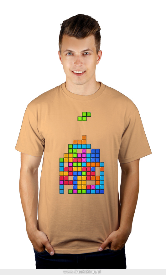 Tetris game - Męska Koszulka Piaskowa