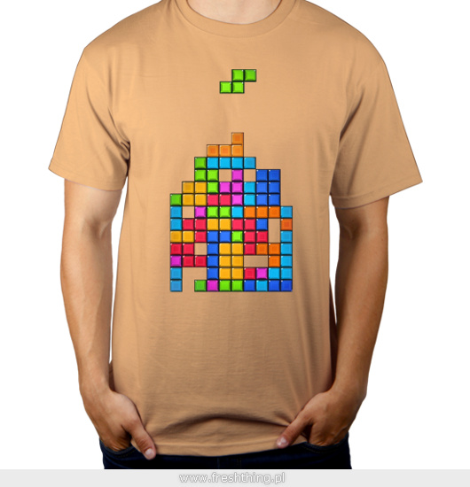 Tetris game - Męska Koszulka Piaskowa