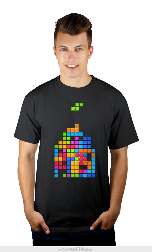 Tetris game - Męska Koszulka Szara