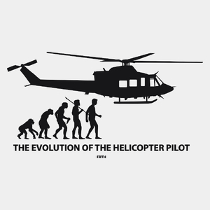 The Evolution Of Helicopter Pilot - Męska Koszulka Biała
