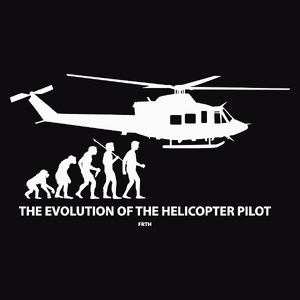The Evolution Of Helicopter Pilot - Męska Koszulka Czarna