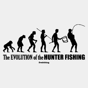 The Evolution Of Hunter Fishing - Męska Koszulka Biała