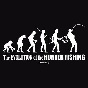 The Evolution Of Hunter Fishing - Męska Koszulka Czarna