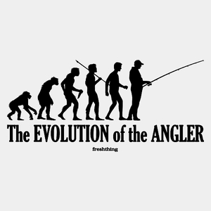 The Evolution Of The Angler - Męska Koszulka Biała
