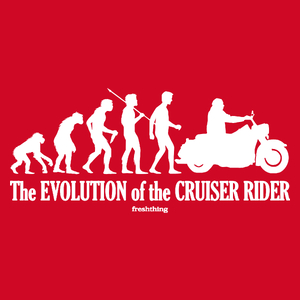 The Evolution Of The Cruiser Rider - Męska Koszulka Czerwona