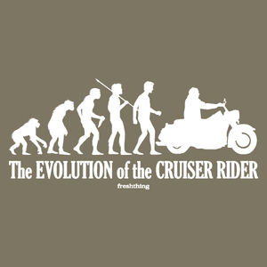 The Evolution Of The Cruiser Rider - Męska Koszulka Khaki