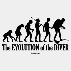 The Evolution Of The Diver - Męska Koszulka Biała