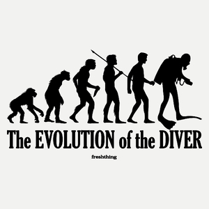 The Evolution Of The Diver - Damska Koszulka Biała
