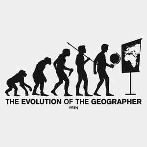 The Evolution Of The Geographer - Męska Koszulka Biała