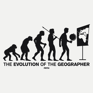 The Evolution Of The Geographer - Damska Koszulka Biała
