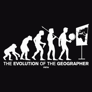 The Evolution Of The Geographer - Męska Koszulka Czarna