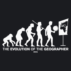 The Evolution Of The Geographer - Damska Koszulka Czarna