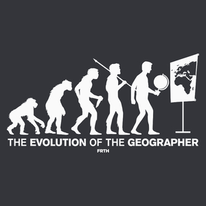 The Evolution Of The Geographer - Męska Koszulka Szara