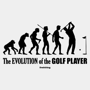 The Evolution Of The Golf Player - Męska Koszulka Biała