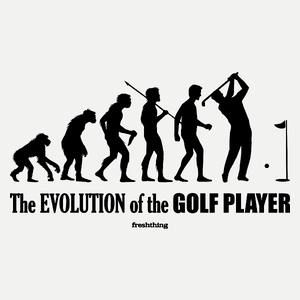The Evolution Of The Golf Player - Damska Koszulka Biała