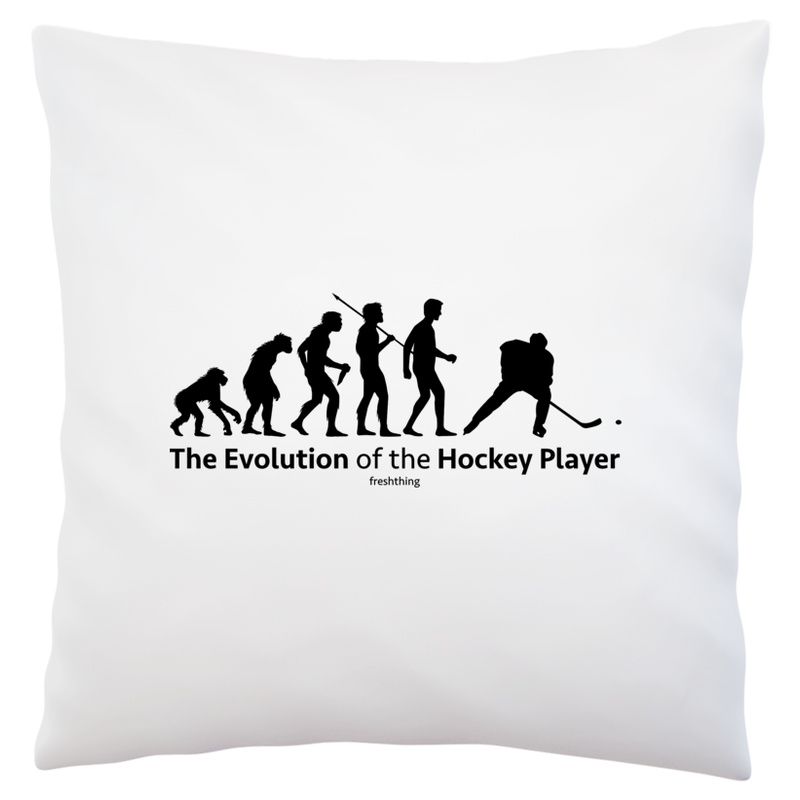 The Evolution Of The Hockey Player - Poduszka Biała