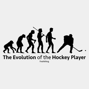 The Evolution Of The Hockey Player - Męska Koszulka Biała