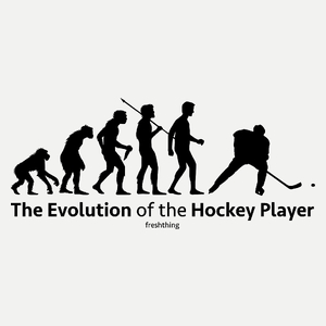 The Evolution Of The Hockey Player - Damska Koszulka Biała