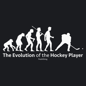 The Evolution Of The Hockey Player - Damska Koszulka Czarna