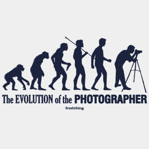 The Evolution Of The Photographer - Męska Koszulka Biała