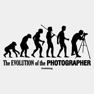 The Evolution Of The Photographer - Męska Koszulka Biała