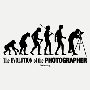 The Evolution Of The Photographer - Damska Koszulka Biała