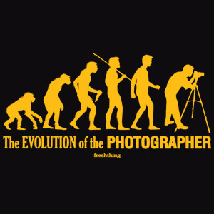 The Evolution Of The Photographer - Męska Koszulka Czarna