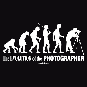 The Evolution Of The Photographer - Męska Koszulka Czarna