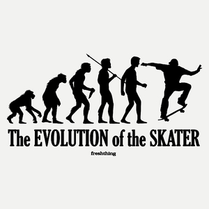 The Evolution Of The Skater - Damska Koszulka Biała