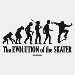 The Evolution Of The Skater - Męska Koszulka Biała