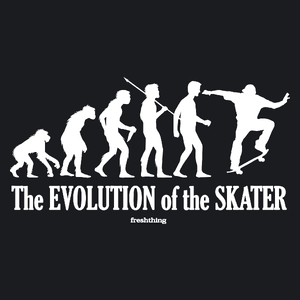 The Evolution Of The Skater - Damska Koszulka Czarna