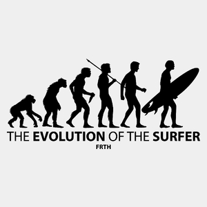 The Evolution Of The Surfer - Męska Koszulka Biała