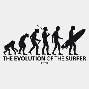 The Evolution Of The Surfer - Męska Koszulka Biała