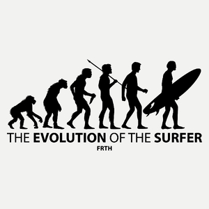 The Evolution Of The Surfer - Damska Koszulka Biała