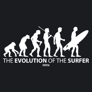 The Evolution Of The Surfer - Damska Koszulka Czarna