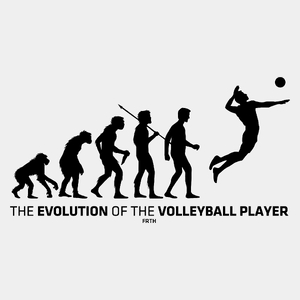 The Evolution Of The Volleyball Player - Męska Koszulka Biała
