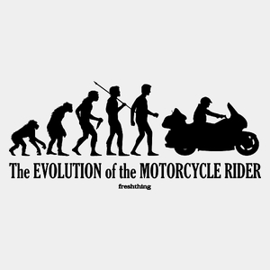 The Evolution Of Touristic Motorcycle Rider - Męska Koszulka Biała