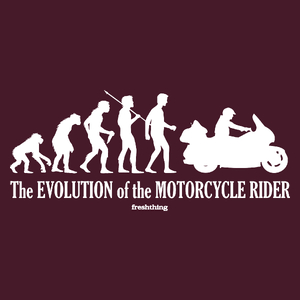 The Evolution Of Touristic Motorcycle Rider - Męska Koszulka Burgundowa