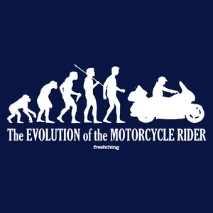 The Evolution Of Touristic Motorcycle Rider - Męska Koszulka Ciemnogranatowa