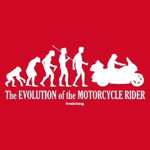 The Evolution Of Touristic Motorcycle Rider - Męska Koszulka Czerwona