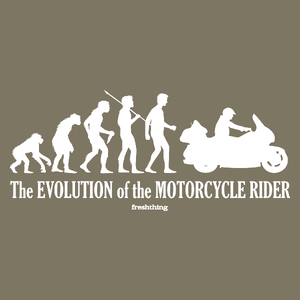 The Evolution Of Touristic Motorcycle Rider - Męska Koszulka Khaki