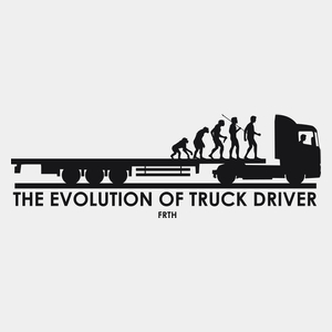 The Evolution Of Truck Driver - Męska Koszulka Biała