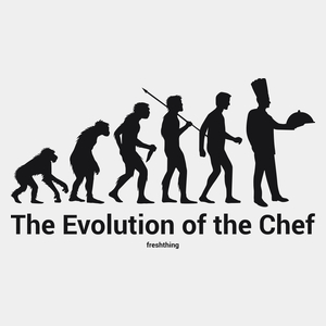 The Evolution of the Chef - Męska Koszulka Biała