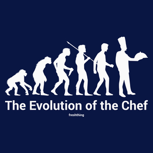 The Evolution of the Chef - Męska Koszulka Ciemnogranatowa