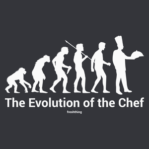The Evolution of the Chef - Męska Koszulka Szara