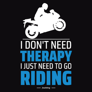 Therapy Riding Motorcycle Motocykl - Męska Koszulka Czarna