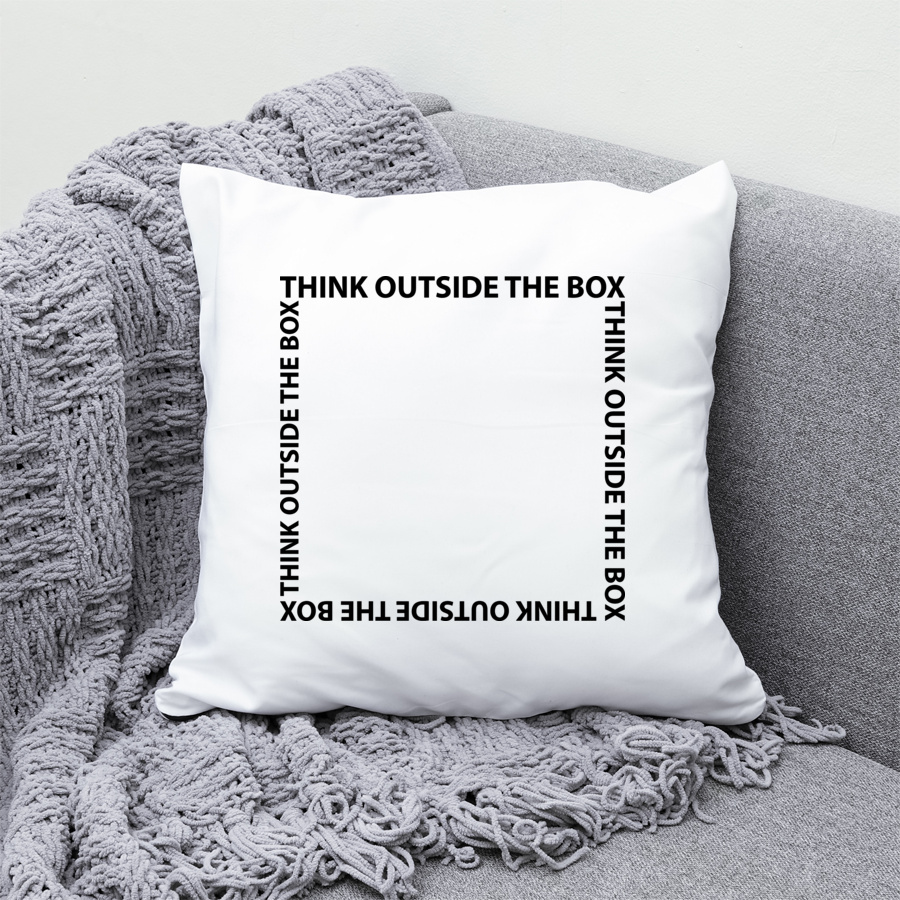 Think Outside The Box - Poduszka Biała