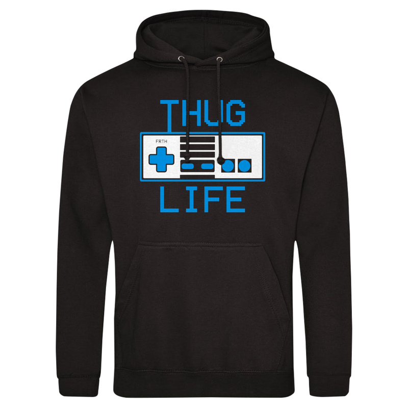 Thug Life - Męska Bluza z kapturem Czarna