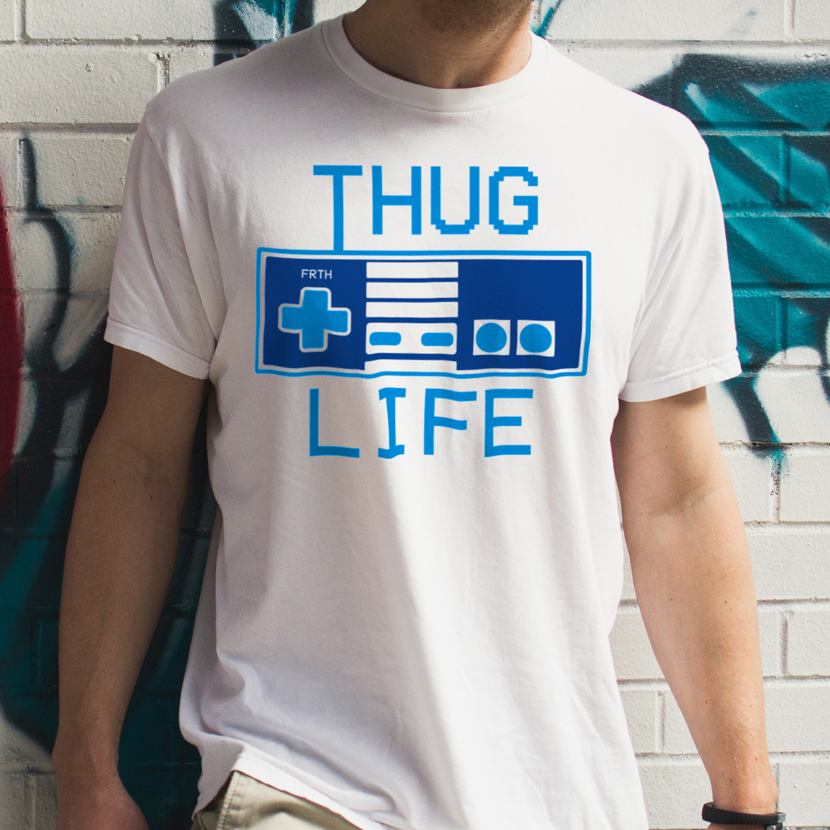 Thug Life - Męska Koszulka Biała