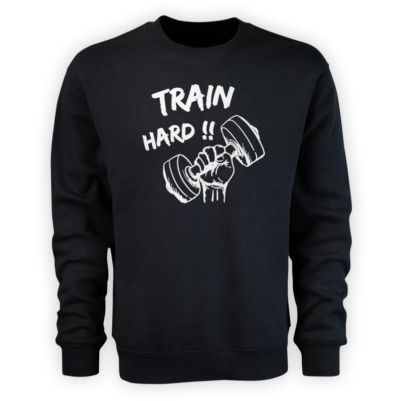 Train Hard - Męska Bluza Czarna